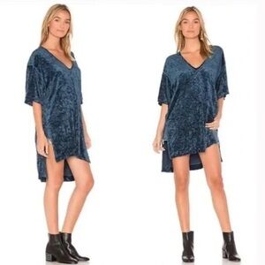 Velvet V-Neck Women Top - Blue